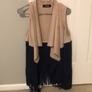 Suede vest with fringe